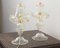 Lampes de Bureau en Verre de Murano Crystal Color Line Straight & Feuille d'Or, Italie, 2000s, Set de 2 2