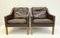 Mid-Century Danish Easy Leather Lounge Chairs Model 2207 by Borge Mogensen for Fredericia, Denmark, 1960s, Set of 2, Image 1