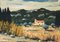 Michel Terrapon, paisaje rural, años 80, óleo sobre cartón, enmarcado, Imagen 1