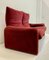 Italian Vintage Modern Sofa in Velvet in Bordeaux-Rot by Vico Magistretti for Cassina Maralunga, Italy, 1970s, Image 9