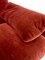 Italian Vintage Modern Sofa in Velvet in Bordeaux-Rot by Vico Magistretti for Cassina Maralunga, Italy, 1970s 3