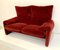 Italian Vintage Modern Sofa in Velvet in Bordeaux-Rot by Vico Magistretti for Cassina Maralunga, Italy, 1970s, Image 14