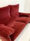 Italian Vintage Modern Sofa in Velvet in Bordeaux-Rot by Vico Magistretti for Cassina Maralunga, Italy, 1970s 7