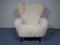 Danish Lambswool Wing Chair, Image 1