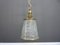 Vintage Pendant Lamp in Ice Glass and Brass, 1960s, Image 1