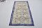 Hand Knotted Beige and Blue Wool Runner Rug 1