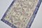 Hand Knotted Beige and Blue Wool Runner Rug 5