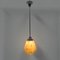 Lampe à Suspension Art Déco avec Abat-Jour Hexagonal Marbré, 1930s 18