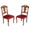 Antique French Side Chairs in Hand Carved Maple Wood, 1820, Set of 2 1