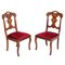 Antique French Side Chairs in Hand Carved Maple Wood, 1820, Set of 2, Image 1