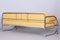 Bauhaus Yellow Leather and Tubular Chrome Sofa by Robert Slezák, 1930s 4