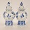 Chinoiserie Dutch Vases in Blue & White from Royal Delft, Set of 2 10