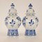 Chinoiserie Dutch Vases in Blue & White from Royal Delft, Set of 2, Image 10