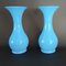 Blaue Biedermeier Vasen, 2er Set 4
