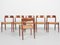 Mid-Century Danish Model 75 Dining Chairs in Teak and Paper Cord attributed to Niels Otto Møller, Set of 6 3