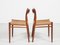 Mid-Century Danish Model 75 Dining Chairs in Teak and Paper Cord attributed to Niels Otto Møller, Set of 6 4