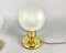 Vintage Wall Sconce and Table Lamp in Milk Glass and Gilt Brass, Set of 2 4