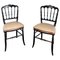Napoleon III Chairs in Blackened Wood, Set of 2 1