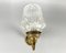 Vintage Single Wall Sconce with Bronze Fitting and Glass Shade, Image 3