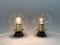 Lampes de Bureau en Verre Bullé attribuées à Instala Decin, 1970s, Set de 2 2