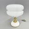 Milk Glass Brass Table Lamp attributed to Napako, 1970s 10