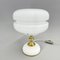 Milk Glass Brass Table Lamp attributed to Napako, 1970s, Image 10