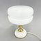 Milk Glass Brass Table Lamp attributed to Napako, 1970s, Image 3