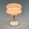 Milk Glass Brass Table Lamp attributed to Napako, 1970s, Image 2