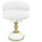Milk Glass Brass Table Lamp attributed to Napako, 1970s, Image 1