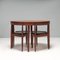 Teak Extending Dining Table & Tripod Leather Dining Chairs attributed to Hans Olsen, 1960s, Set of 7 2