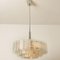 Cylindrical 3 Tier Ice Glass Chandelier attributed to Doria Leuchten, 1960s 7