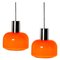 Orange Blown Glass Pendant Light from Peill & Putzler, 1970s 3