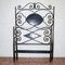 Wrought Iron Bed with Painted Headboard with Country Landscape and Lake, Italy, 1800s 7