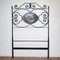 Wrought Iron Bed with Painted Headboard with Country Landscape and Lake, Italy, 1800s 8