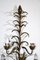 Wrought Iron 5-Light Wall Lamp with Leaf and Gold Decorations and White Painted Flowers 7