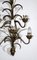 Wrought Iron 5-Light Wall Lamp with Leaf and Gold Decorations and White Painted Flowers, Image 5