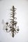 Wrought Iron 5-Light Wall Lamp with Leaf and Gold Decorations and White Painted Flowers, Image 4