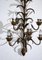 5-flammige Wandlampe aus Schmiedeeisen mit Blatt- und Golddekor und weiß bemalten Blumen 6