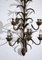 Wrought Iron 5-Light Wall Lamp with Leaf and Gold Decorations and White Painted Flowers 6