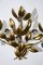 Wrought and Gilded Iron 4-Light Wall Light with Leaves and Flowers, Image 7