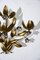 Wrought and Gilded Iron 4-Light Wall Light with Leaves and Flowers 6