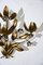 Wrought and Gilded Iron 4-Light Wall Light with Leaves and Flowers, Image 6