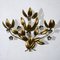 Wrought and Gilded Iron 4-Light Wall Light with Leaves and Flowers 5