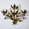 Wrought and Gilded Iron 4-Light Wall Light with Leaves and Flowers, Image 5