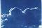Tipo de cian, tríptico de tonos azules de cielo nublado sereno, 2021, cianotipo, Imagen 10