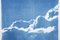 Tipo de cian, tríptico de tonos azules de cielo nublado sereno, 2021, cianotipo, Imagen 9