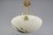 French White Alabaster and Bronze Pendant Light Fixture, 1920s 6