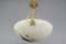 French White Alabaster and Bronze Pendant Light Fixture, 1920s, Image 6