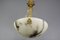 French White Alabaster and Bronze Pendant Light Fixture, 1920s 12