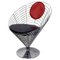 Poltrona V-Chair 8800 moderna in metallo e pelle attribuita a Verner Panton per Fritz Hansen, anni '80, Immagine 1